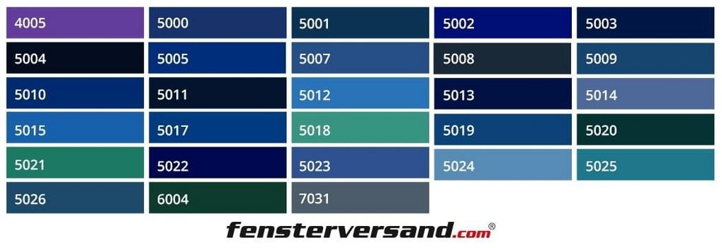 Blaue RAL-Farben