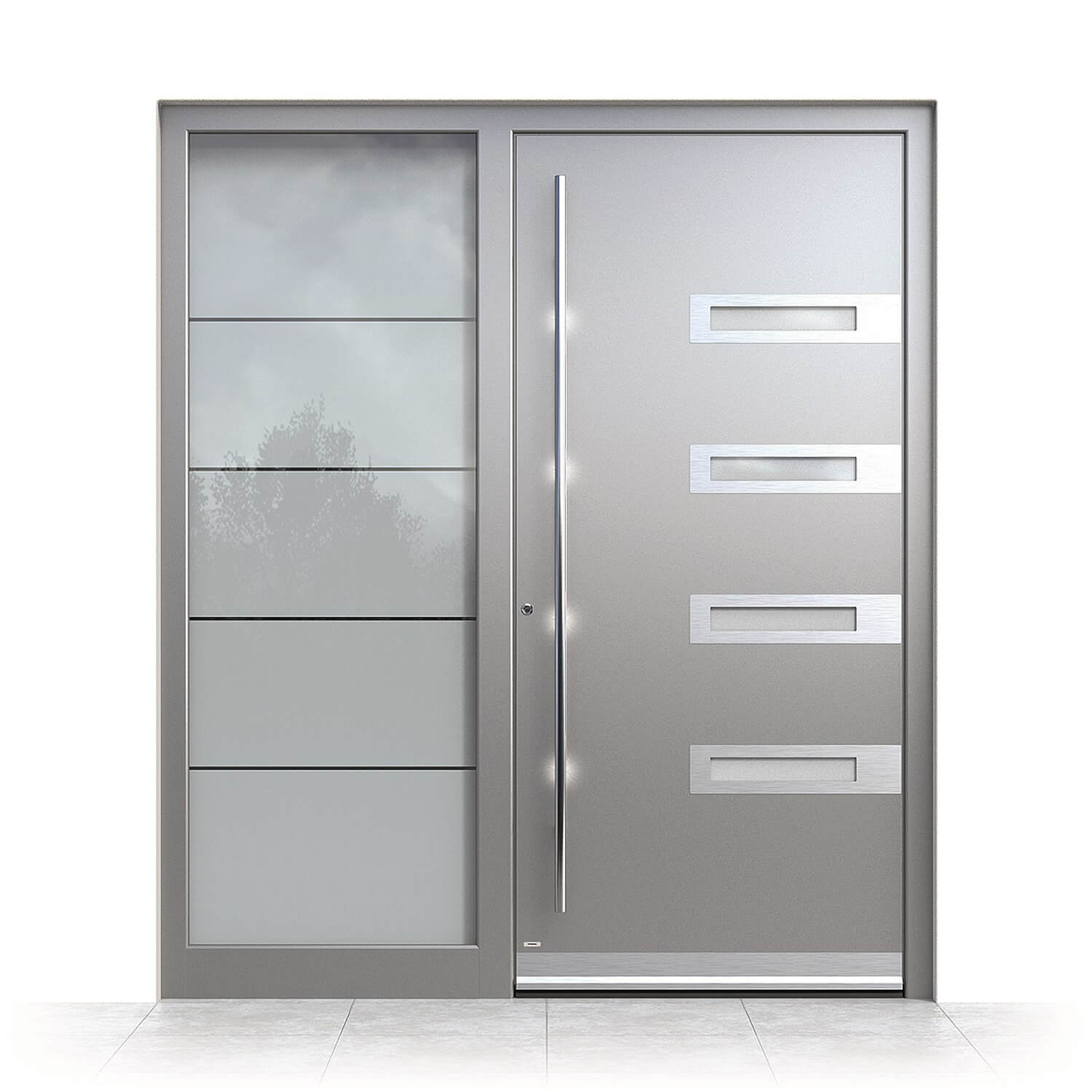Aluminium Haustür Baden mit Seitenteil links