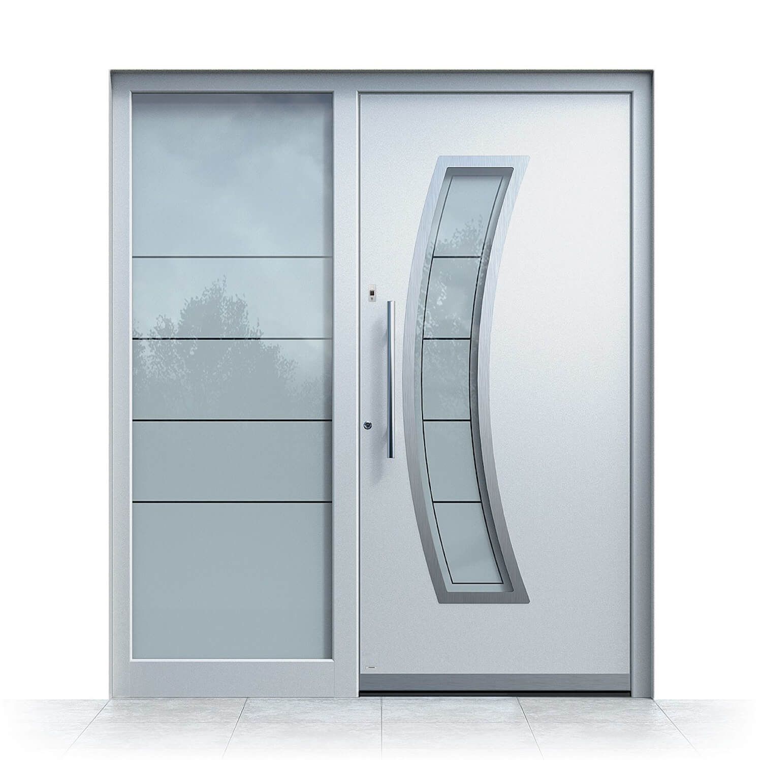 Aluminium Haustür Kurfstein mit Seitenteil links