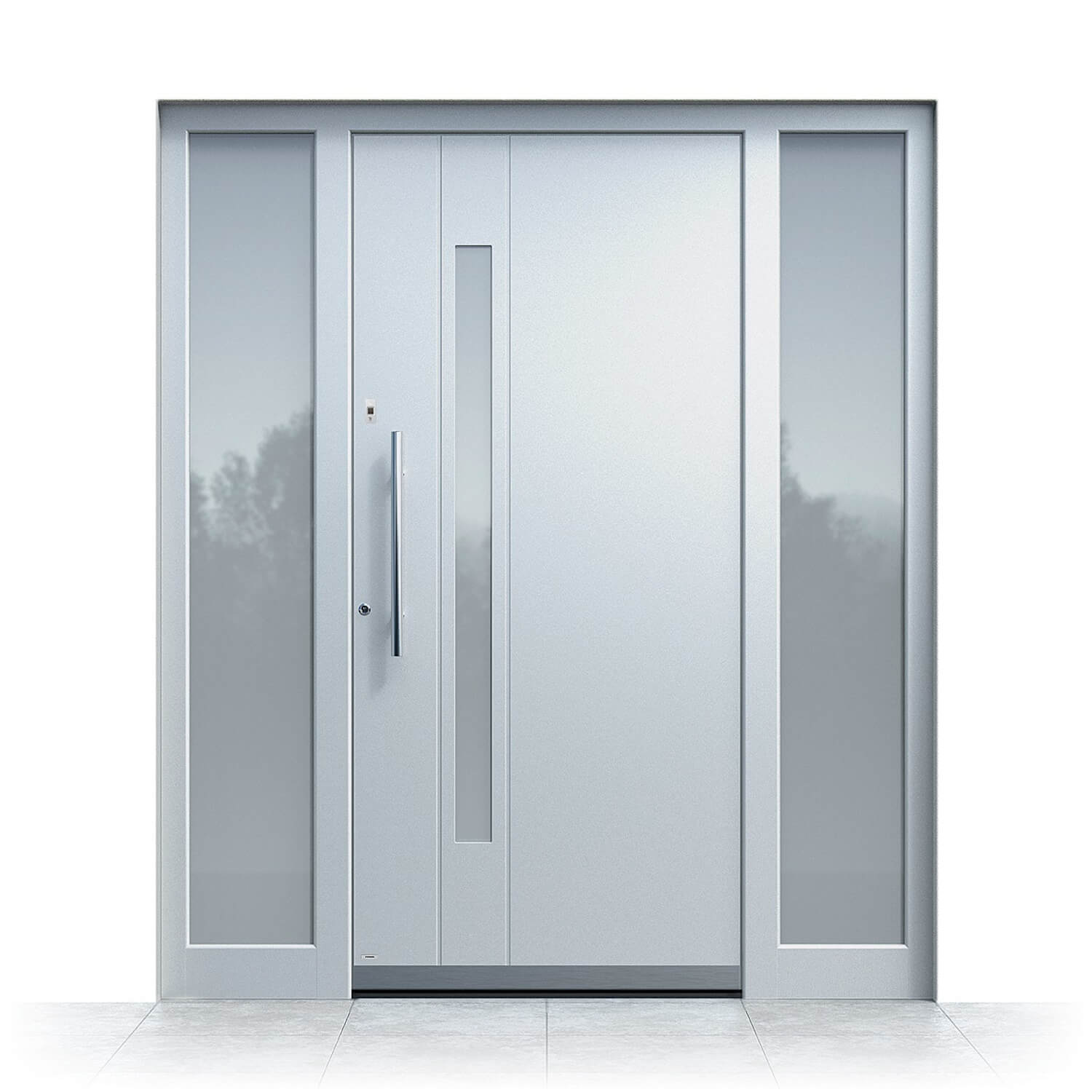 Aluminium Haustür Leoben mit Seitenteilen