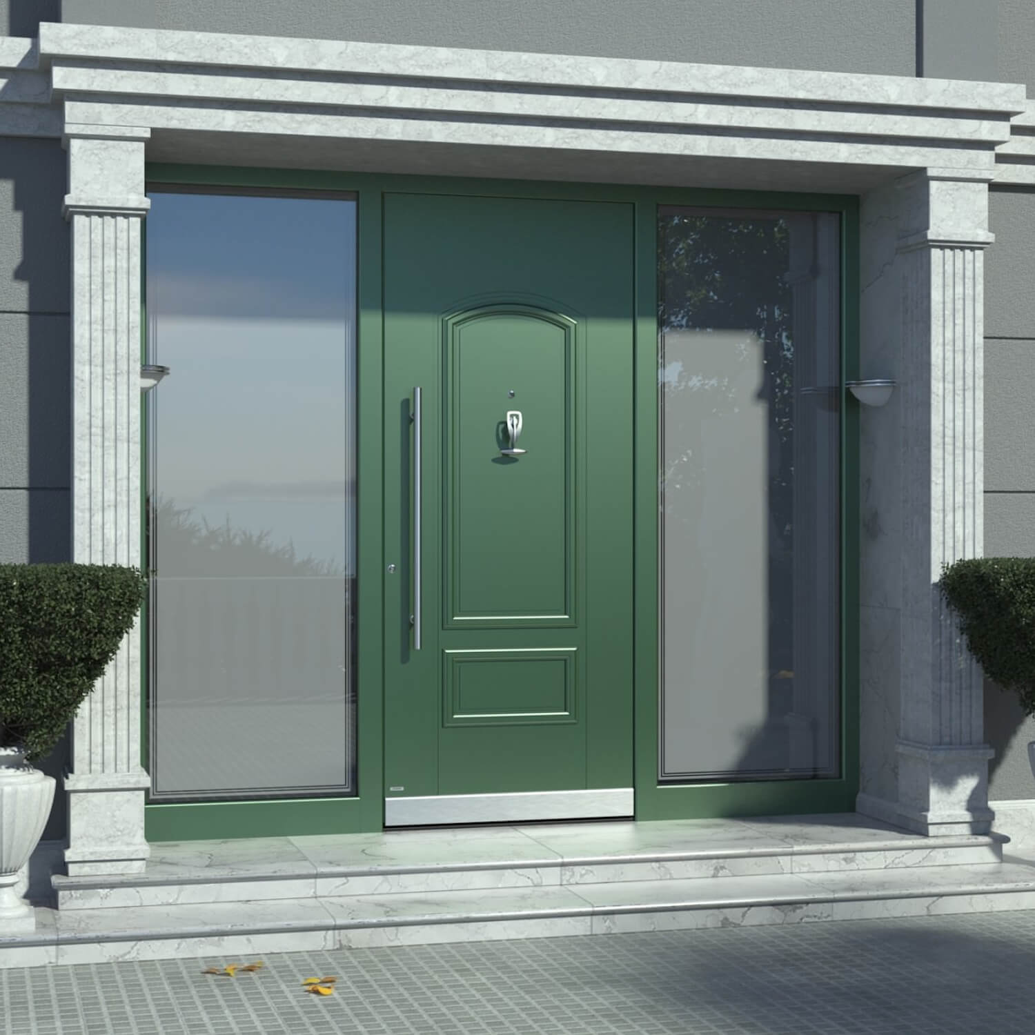 Haustür Modell Hall Einbausituation mit Seitenteilen