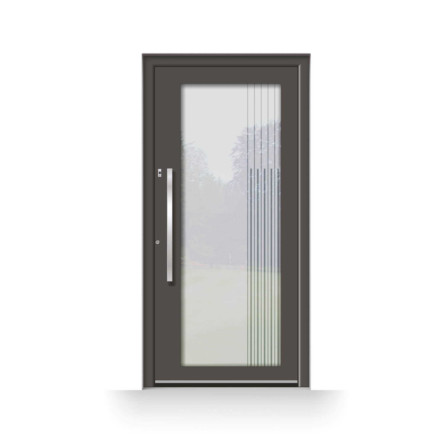 Haustür Modell Telfs mit Glaseinsatz satiniert