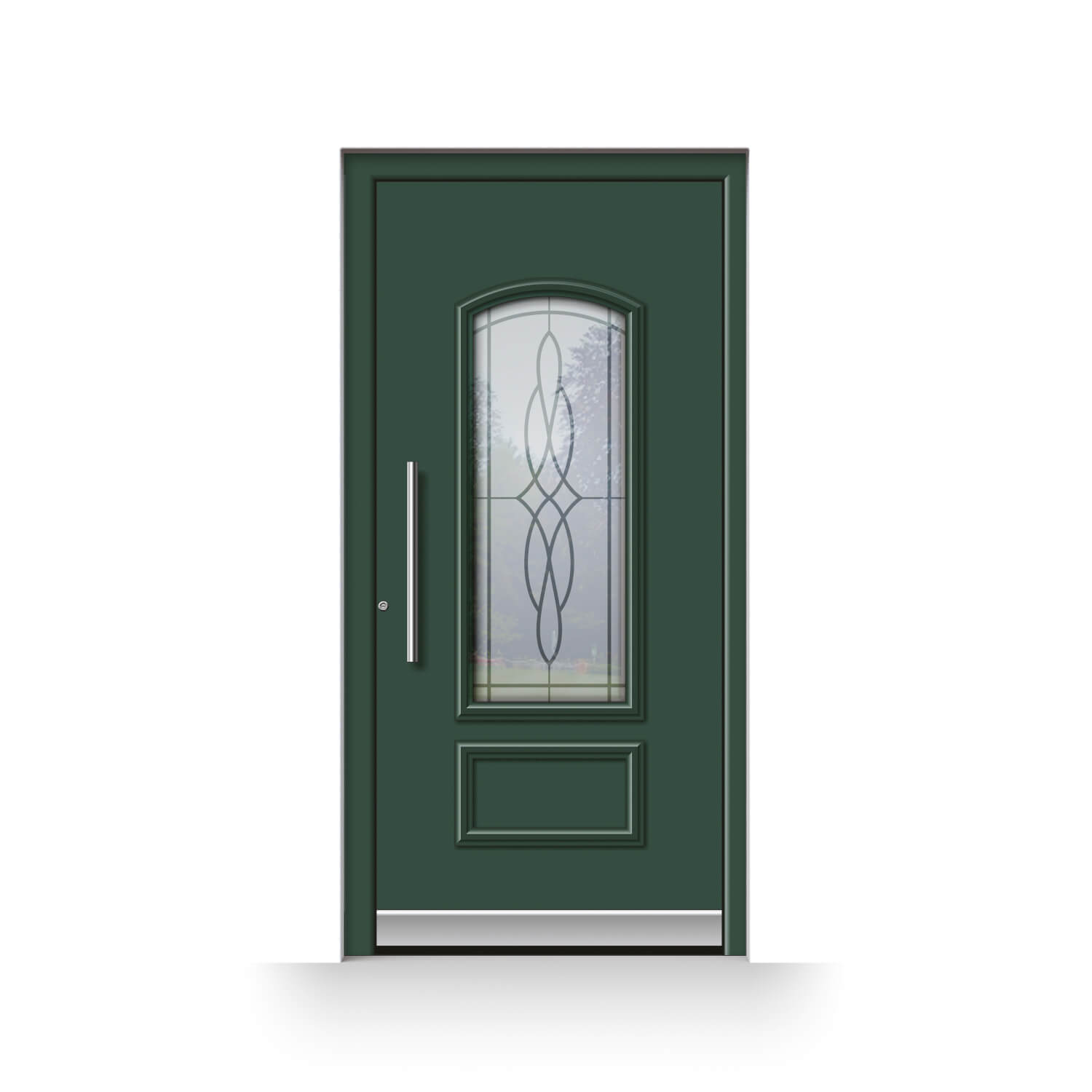 Haustür Wiener Neustadt in Grün mit Glaseinsatz