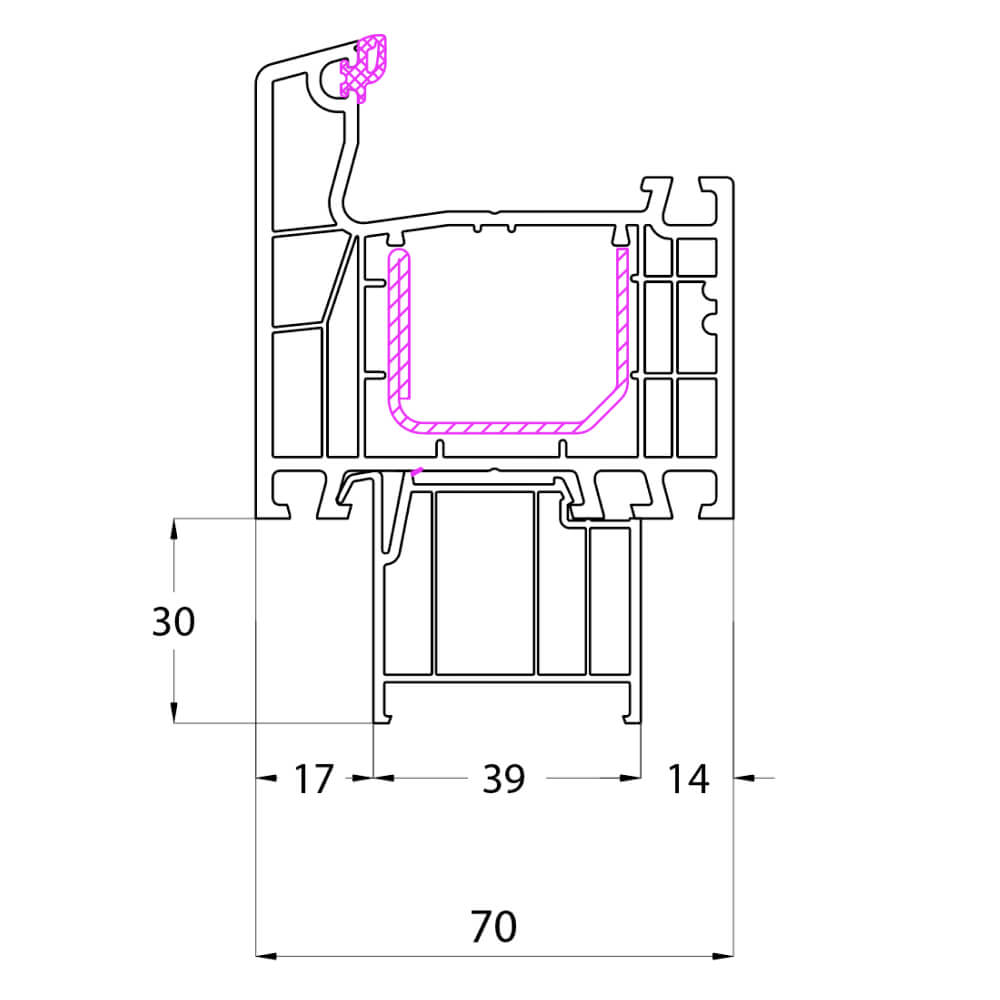 Fensterbankanschlussprofil Neubau 30mm