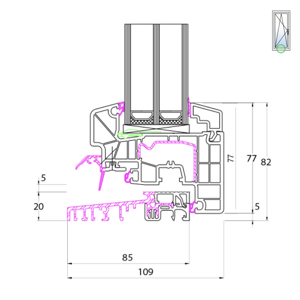 Ideal Design Balkontür mit Schwelle