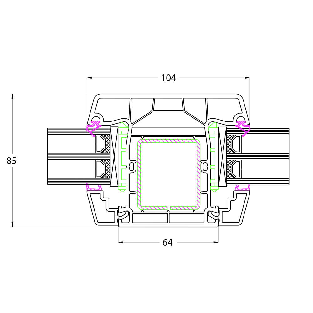 Ideal Design Glasteilende Sprosse 104 mm