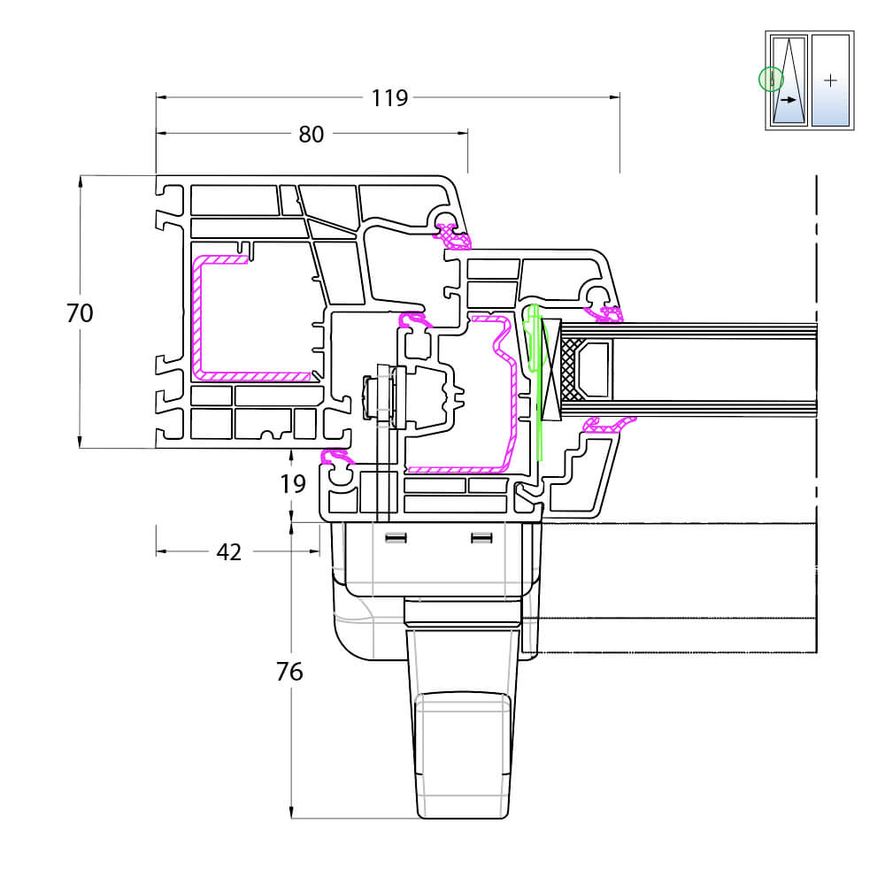 Ideal 4000 - Detail Griffseite