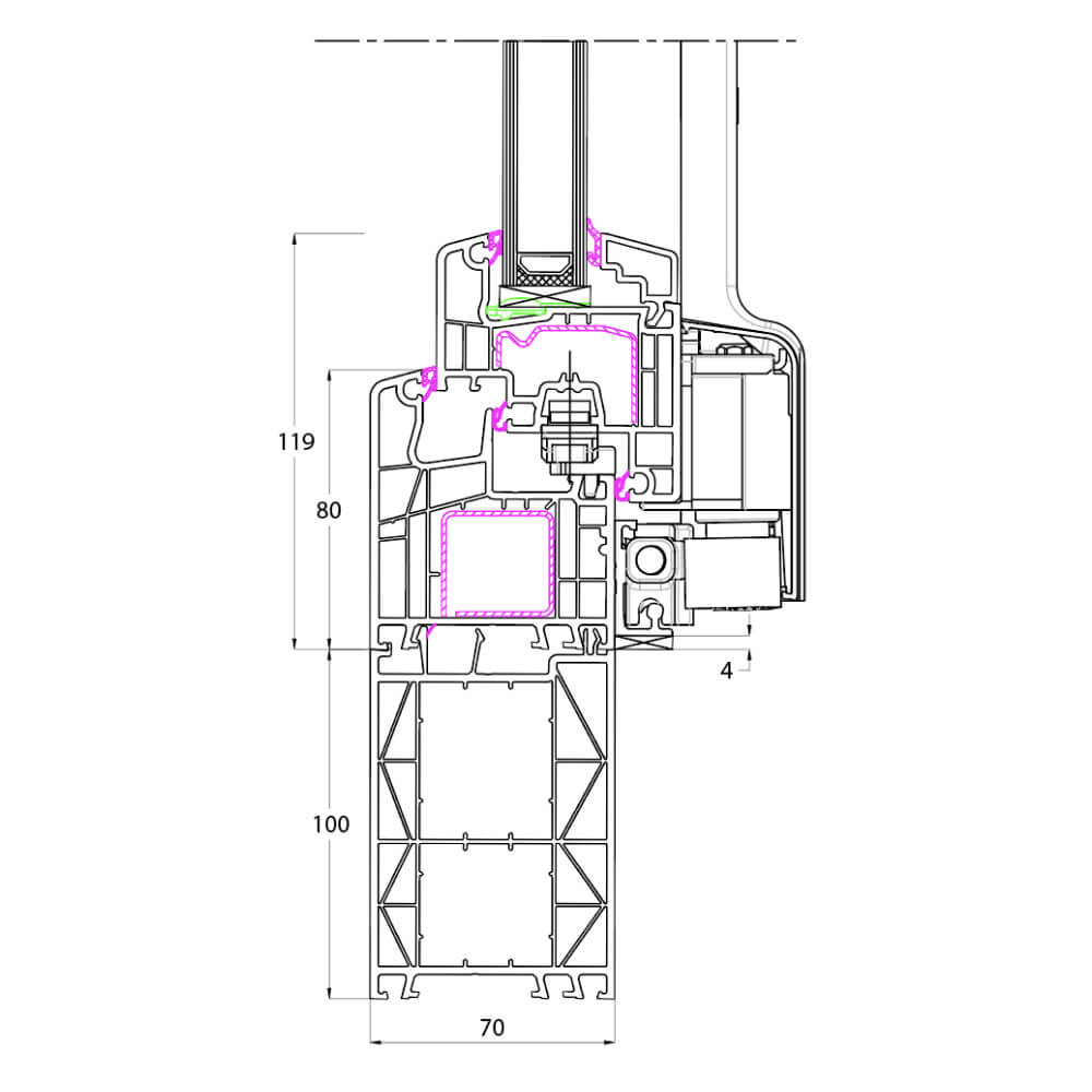 Ideal 4000 - PSK mit Rahmenverbreiterung 100mm