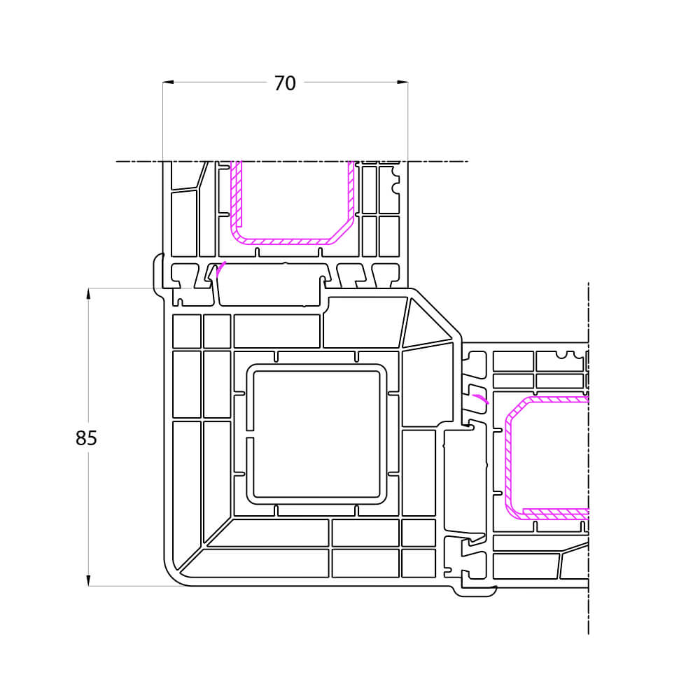 Ideal 4000 - Eckkopplung 90° für Außenecke