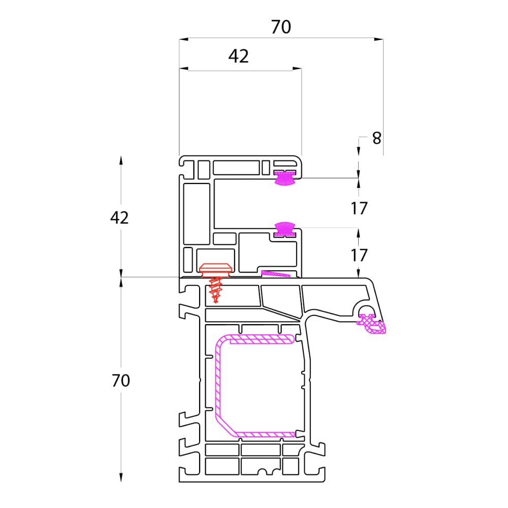Ideal 4000 - Rollladenführungsschiene Neubau