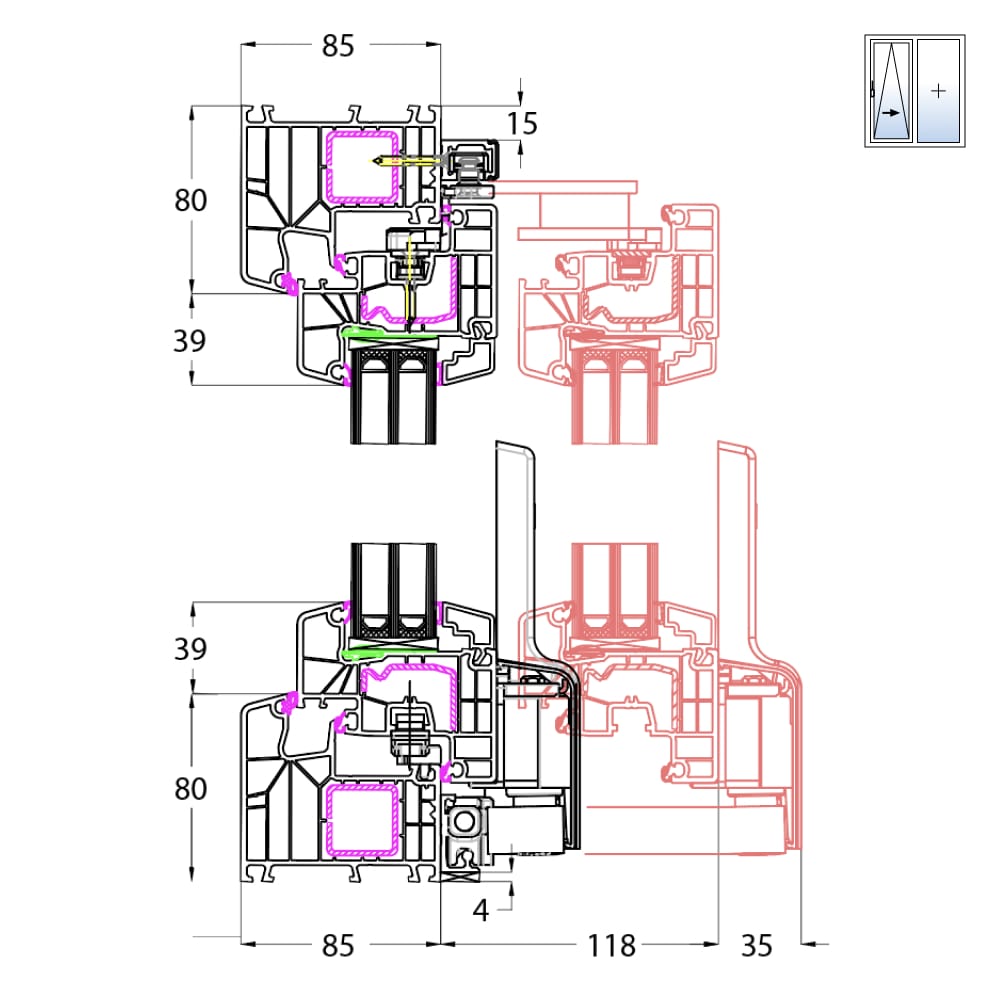 Ideal 8000 Parallel-Schiebe-Kipp-Tür