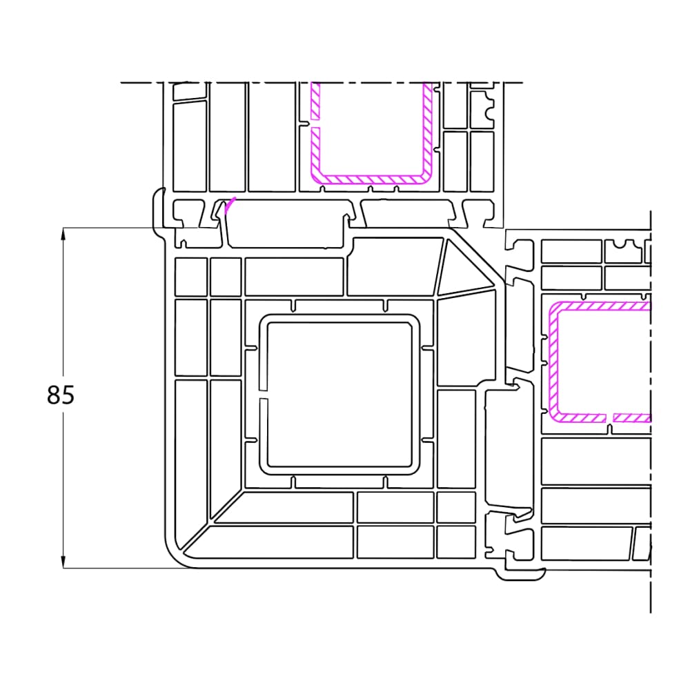 Ideal 8000 - Eckkopplung 90° für Außenecke