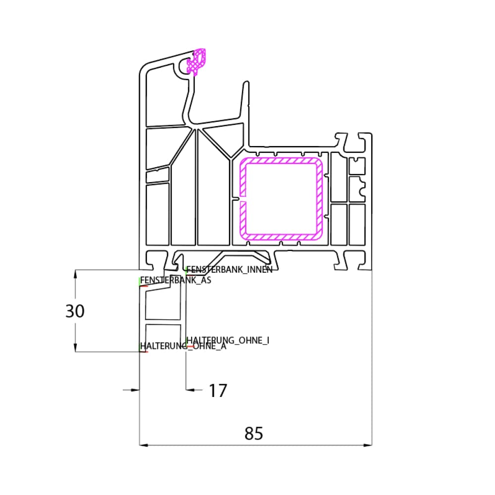 Ideal 8000 - Fensterbankanschlussprofil Altbau 25mm