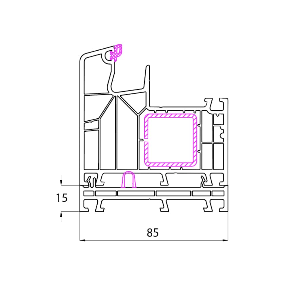 Ideal 8000 - Rahmenverbreiterung 15mm