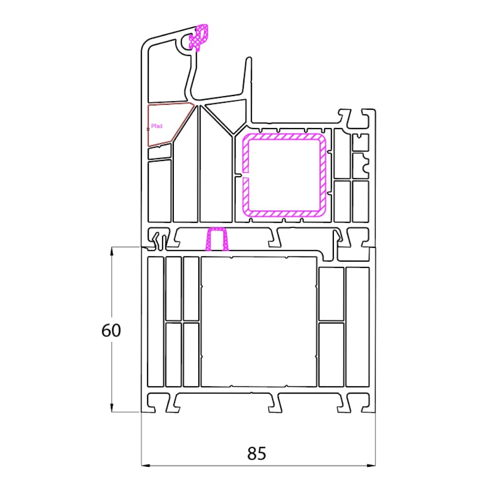 Ideal 8000 - Rahmenverbreiterung 60mm 