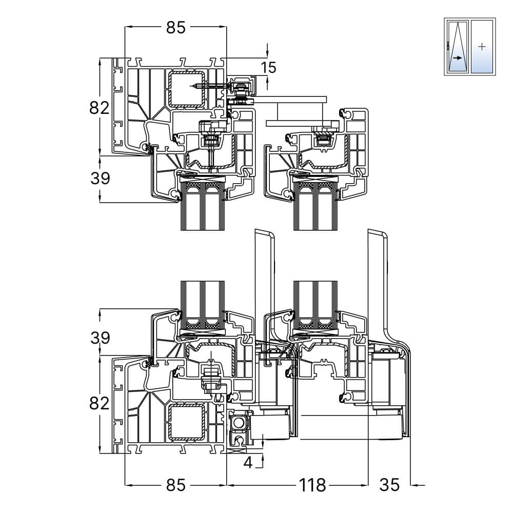 TwinSet 8000 - Detail Höhenschnitt