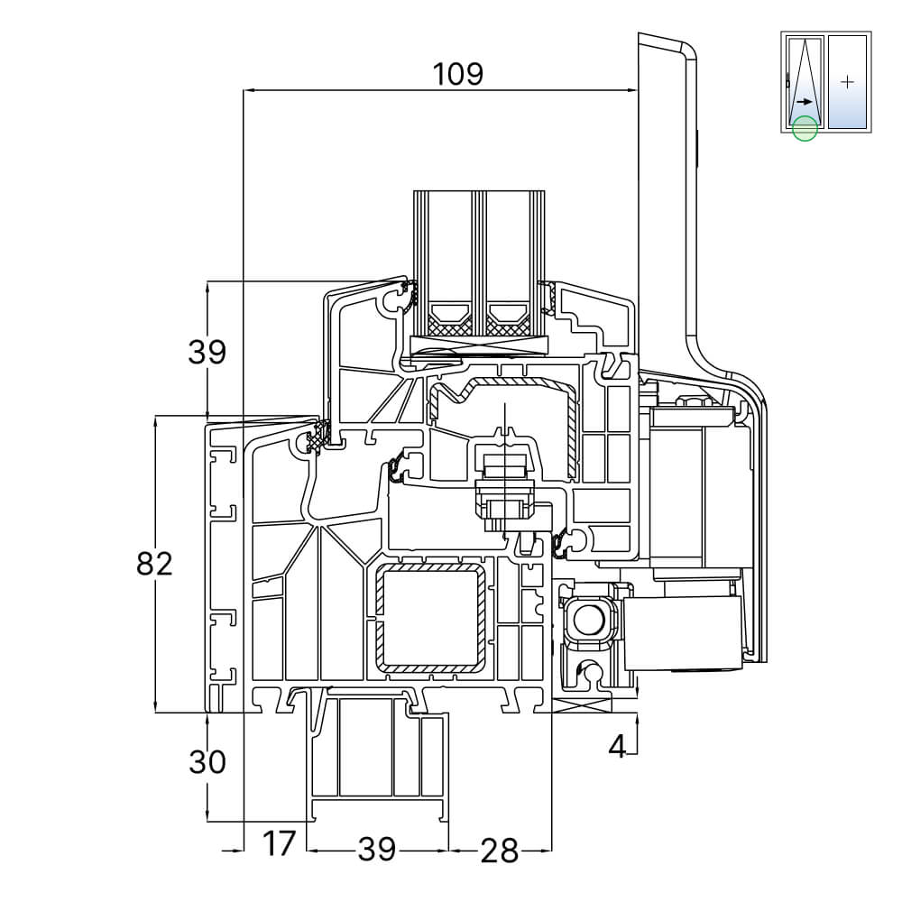 TwinSet 8000 - Fensterbankanschlussprofil Neubau 30 mm