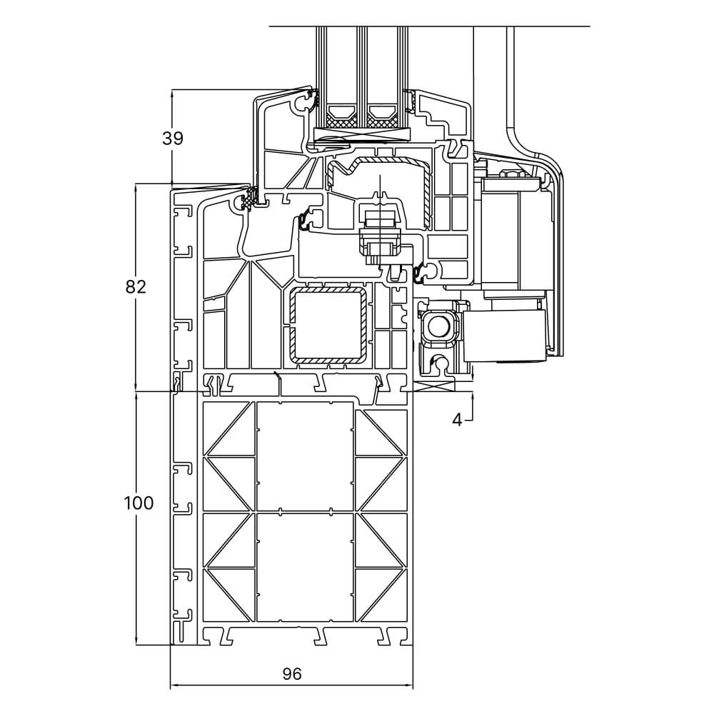 TwinSet 8000 - Rahmenverbreiterung 100 mm Aluschale