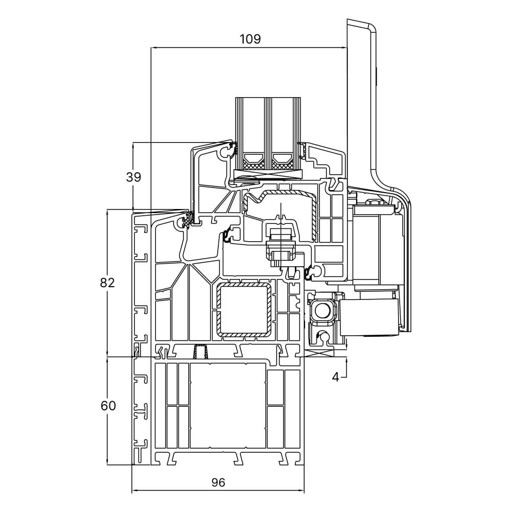 TwinSet 8000 - Rahmenverbreiterung 60 mm Aluschale