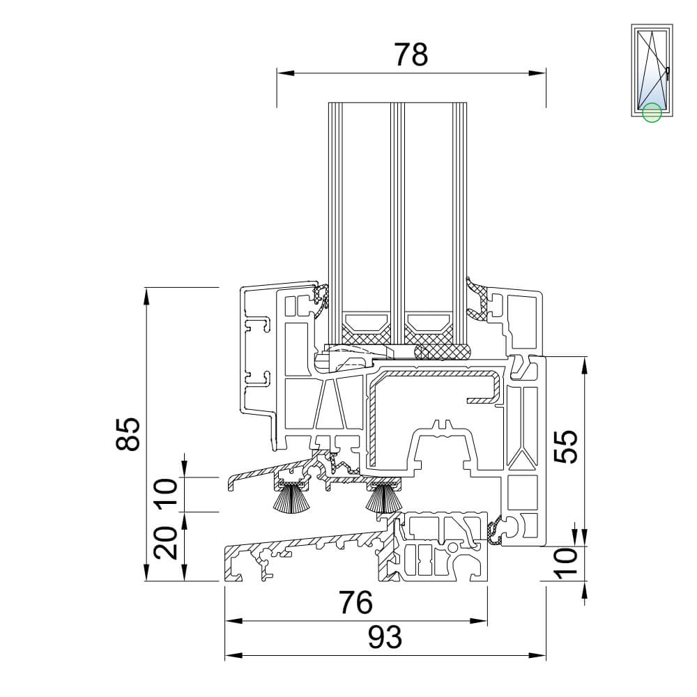 TwinSet neo MD - Balkontür mit Schwelle