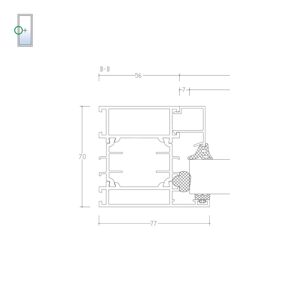 MB-70 HI: Festverglasung