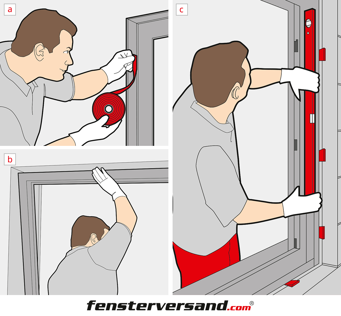 Fenster einbauen - Rahmen einsetzen und ausrichten