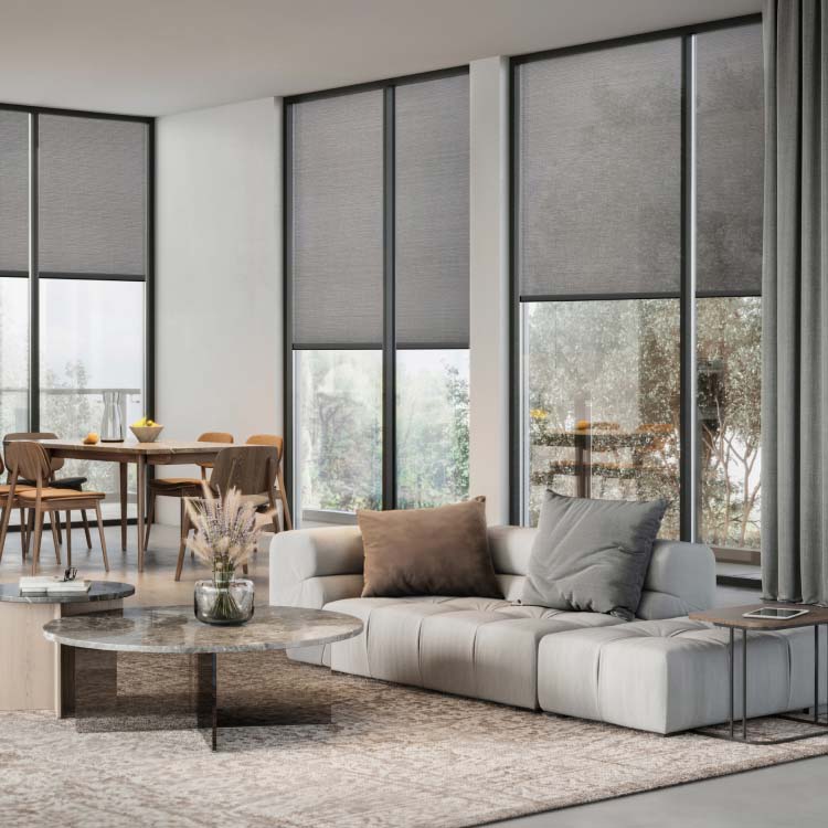 Außenrollo Wohnzimmer Einbausituation