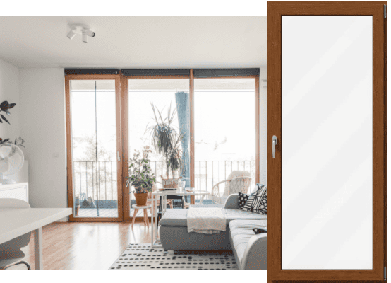 Balkontür aus Hol-Alu innen