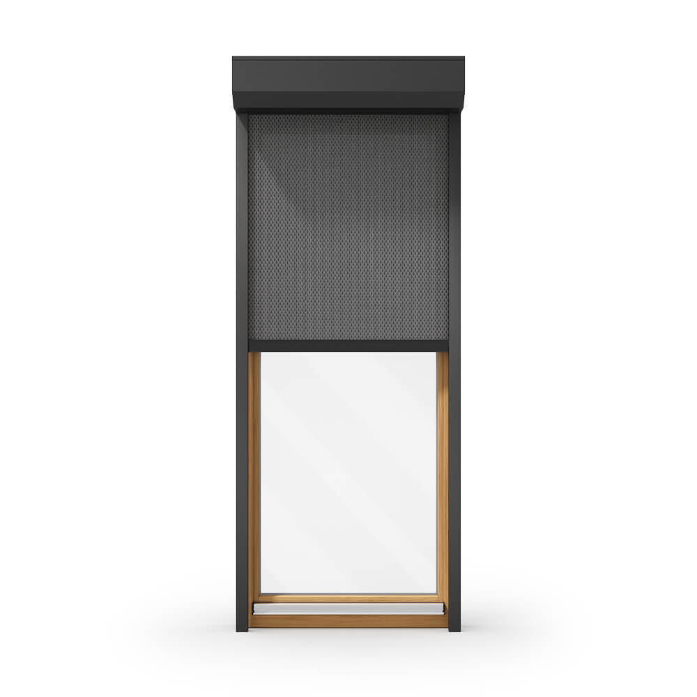 Holz Balkontür mit Außenrollo Holz Balkontür mit Außenrollo