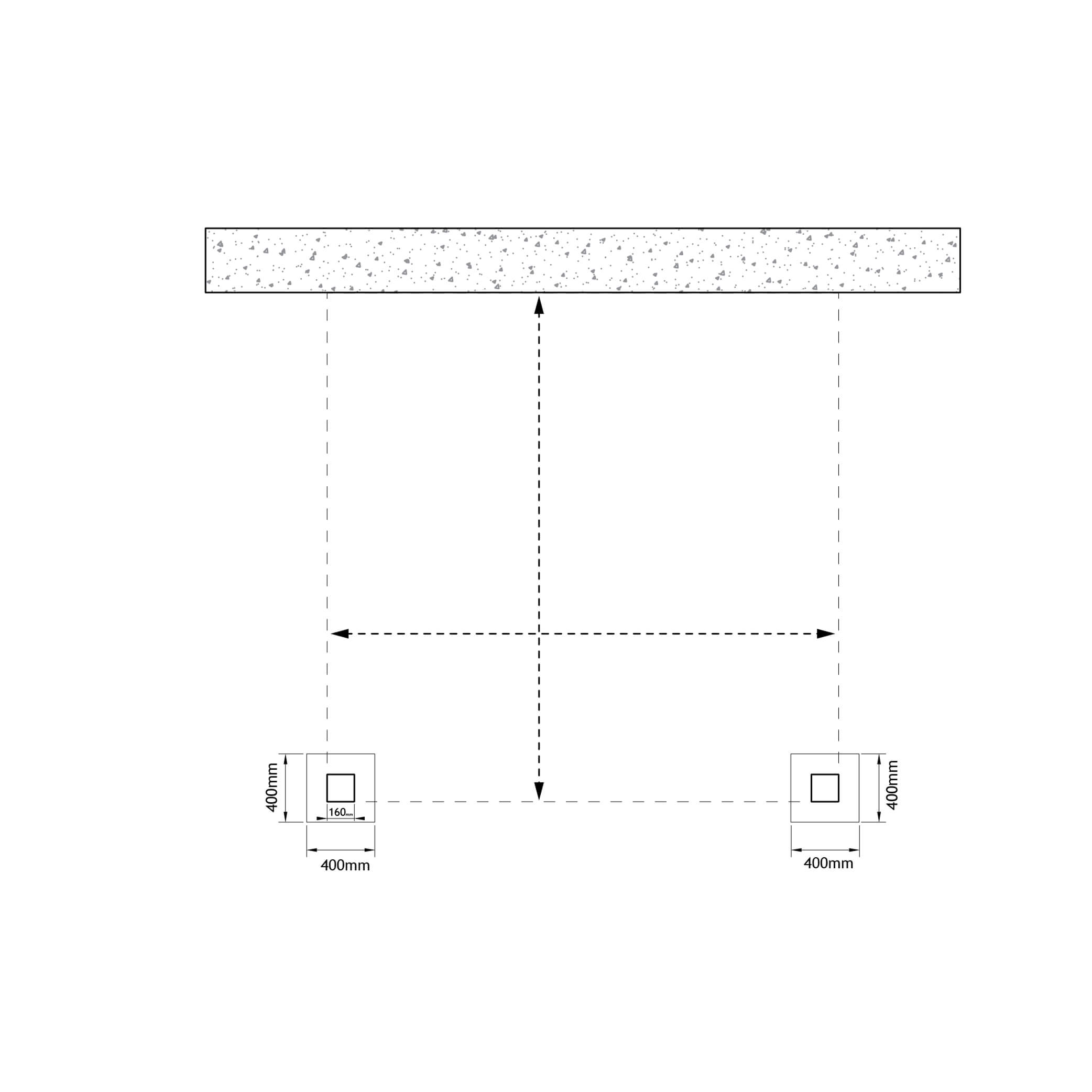 Pfosten und Beton Fundament