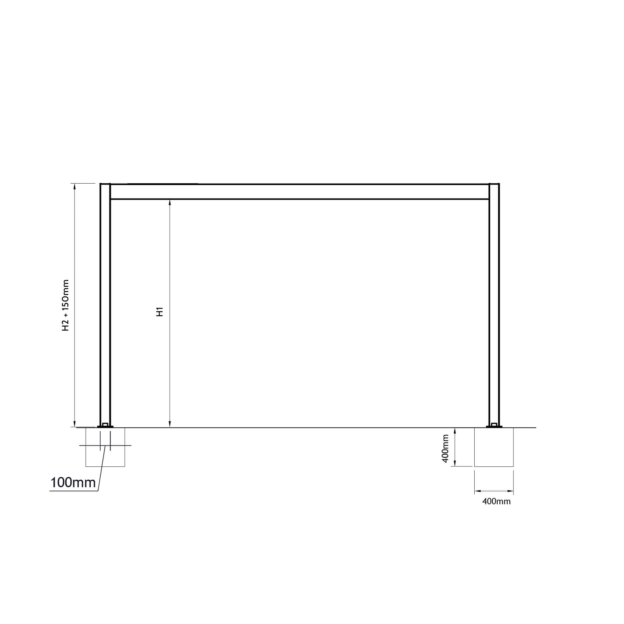  Durchgangshöhe und Beton Fundament