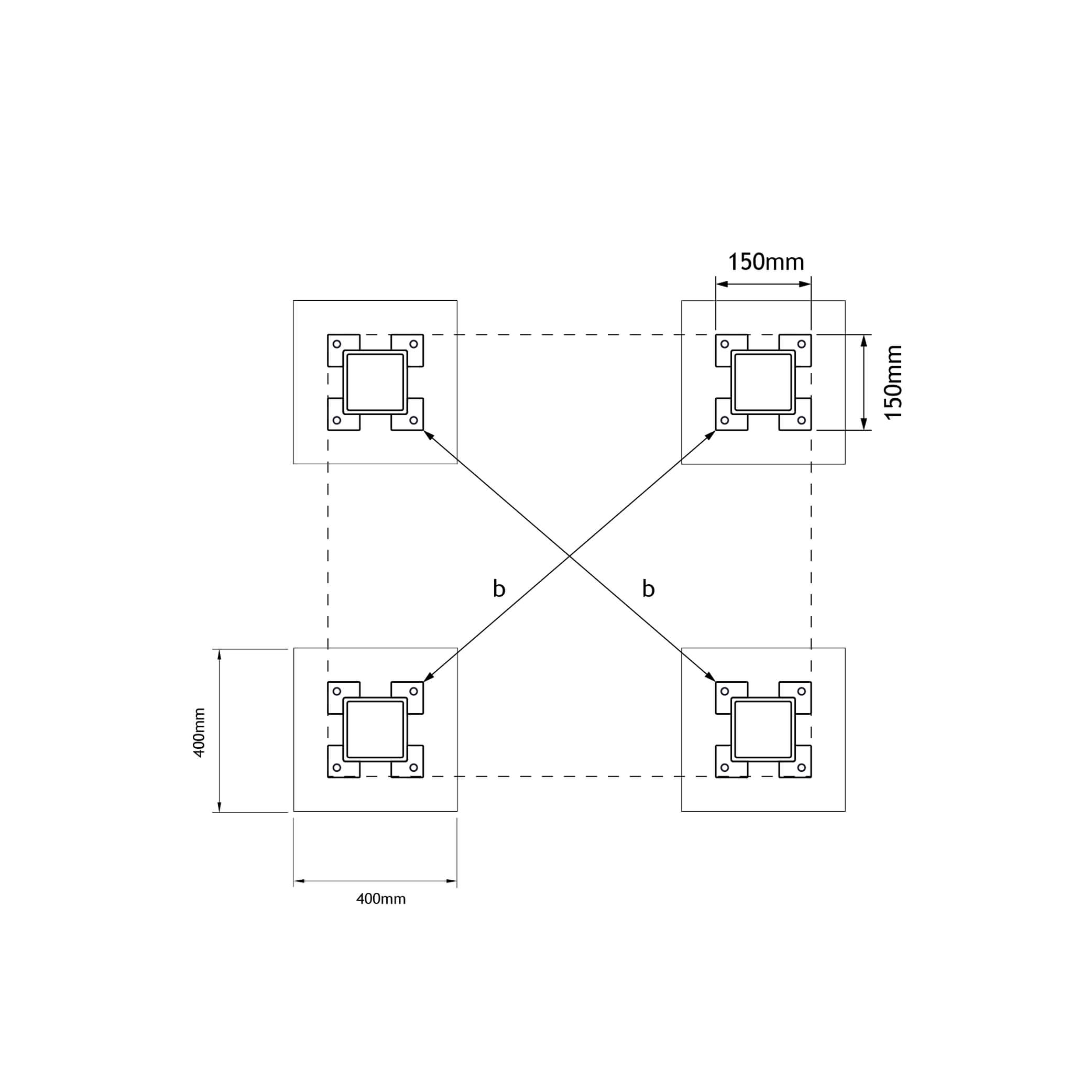 Pfosten und Beton Fundament