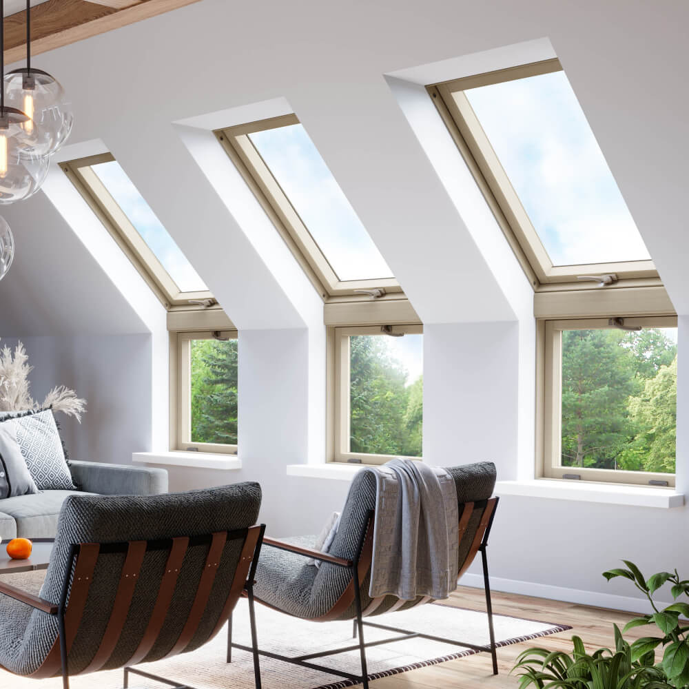 Einbausituation Holz Dachfenster
