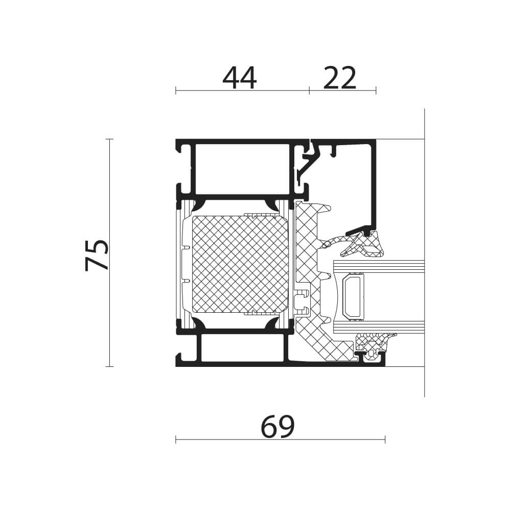 AWS 75.SI+: Festverglasung