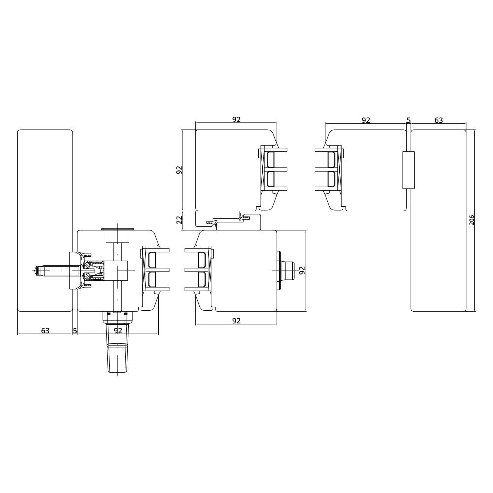 Hebeschiebetür Holz IV 92 Schema A Horizontalschnitt