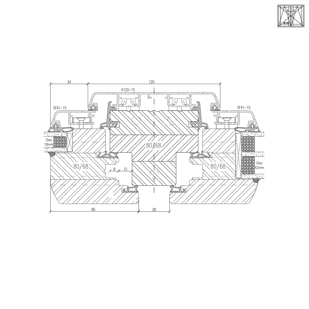 Idealu Classicline IV 68 Pfosten