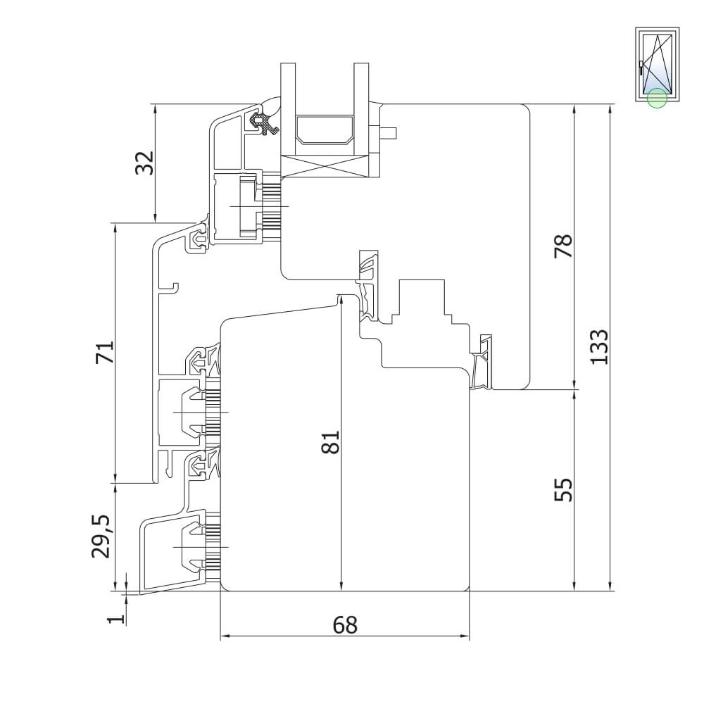 Idealu Classicline IV 68 Profilschnitt