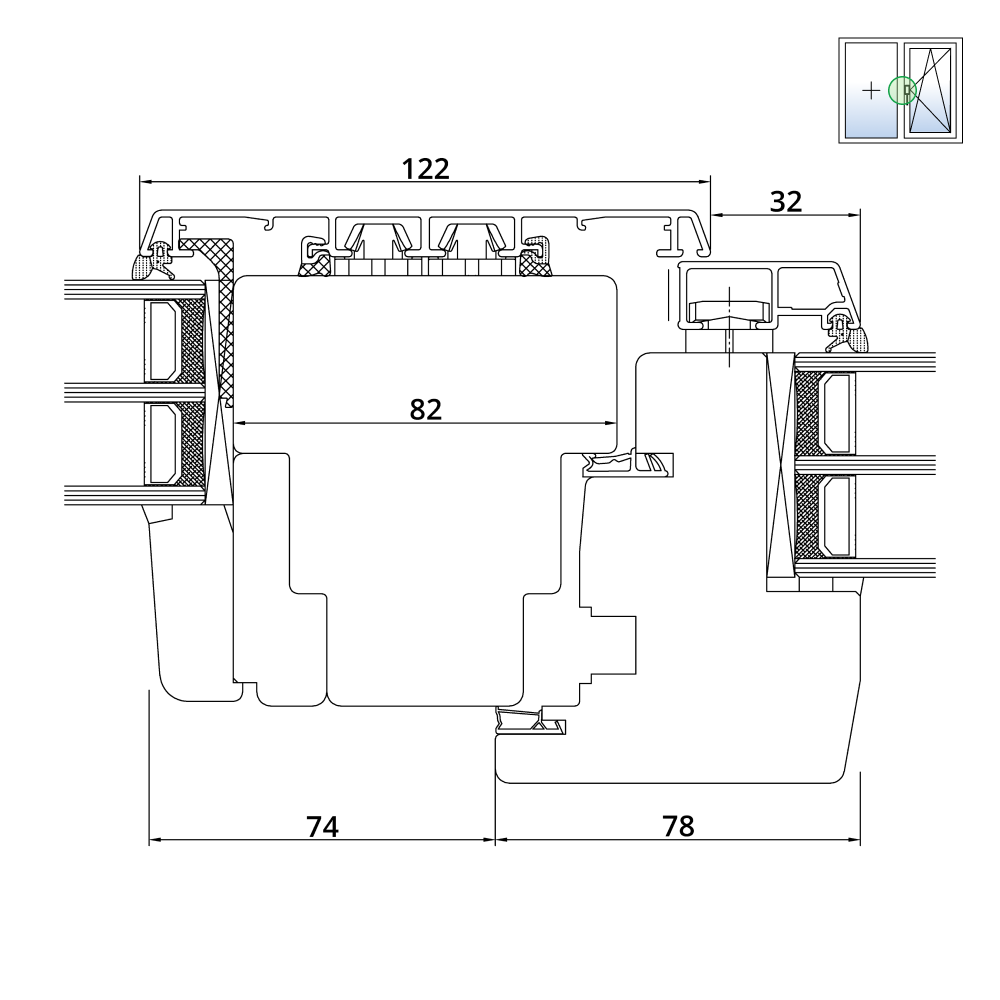 Idealu Classicline IV 92 Drehkipp