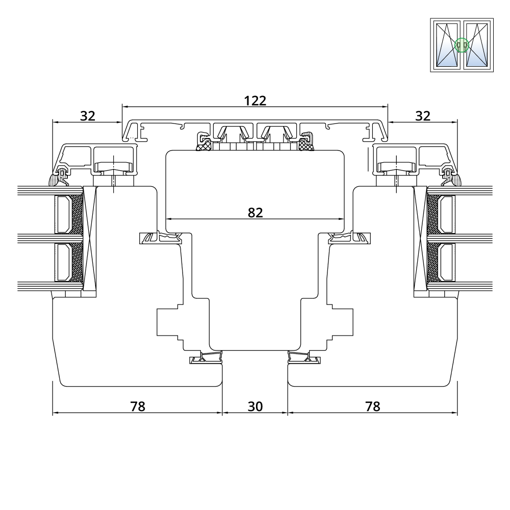 Idealu Classicline IV 92 Pfosten