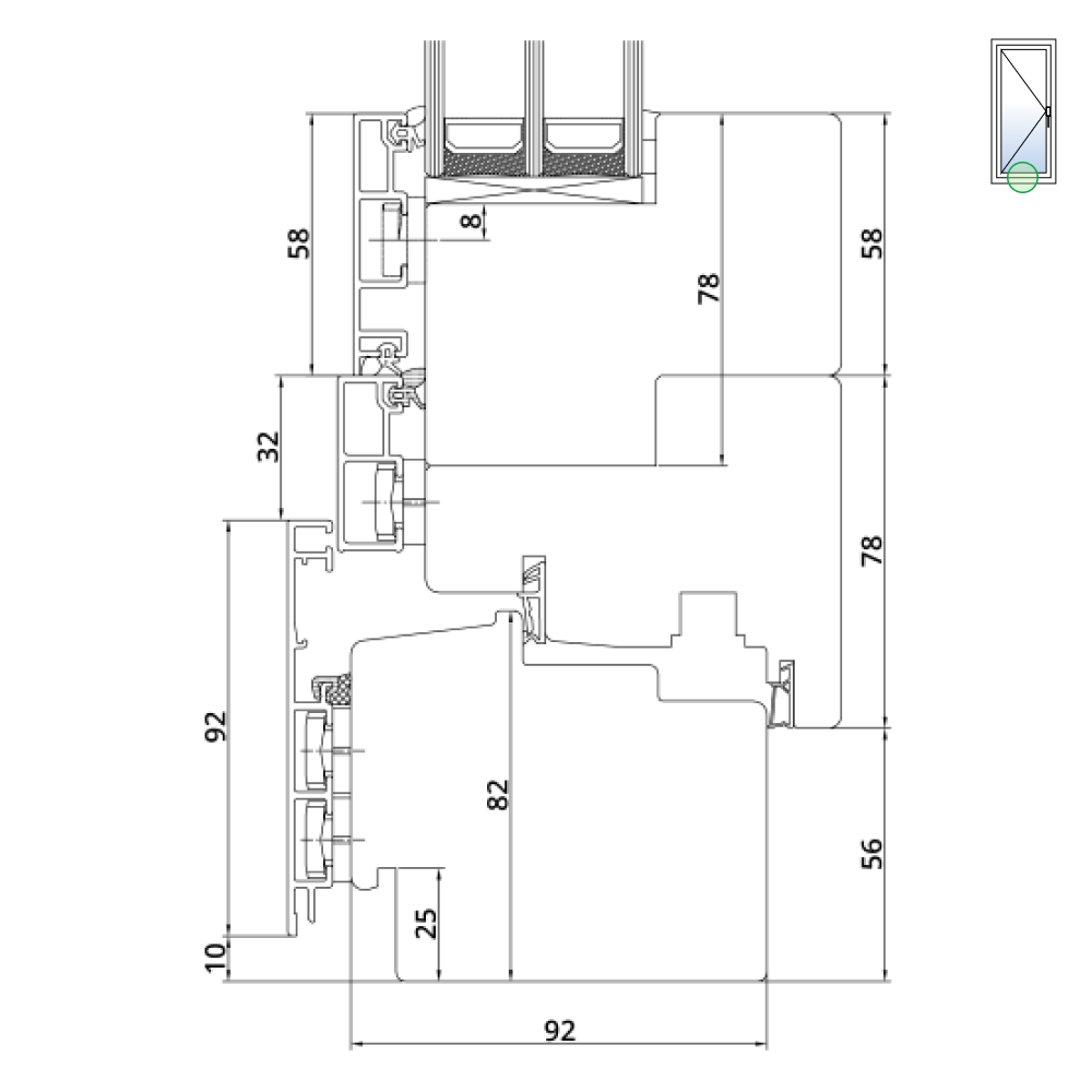 Idealu Design IV 92 Balkontür unten