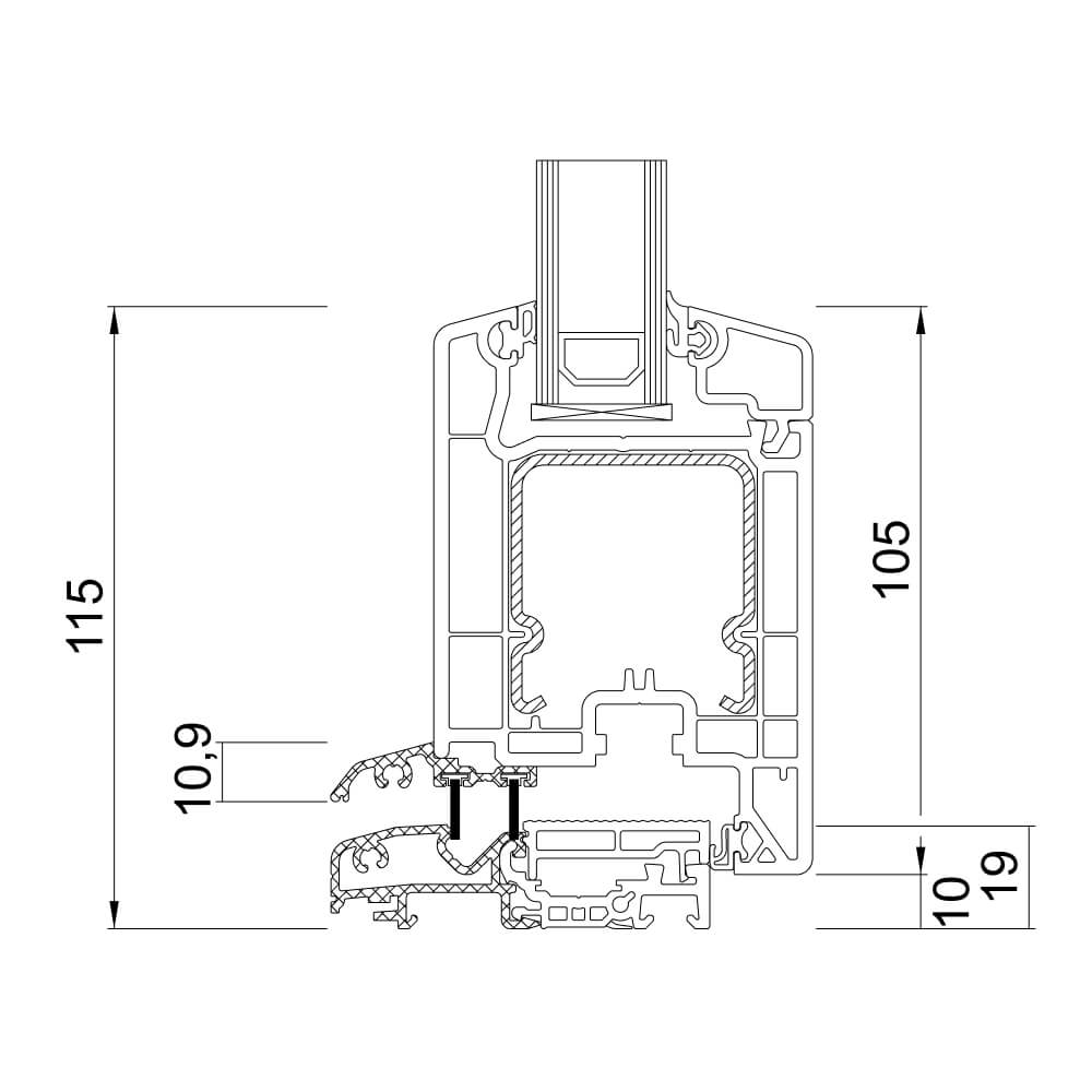70 AD Balkontür Schwelle 115 mm 70 AD Balkontür Schwelle 115 mm