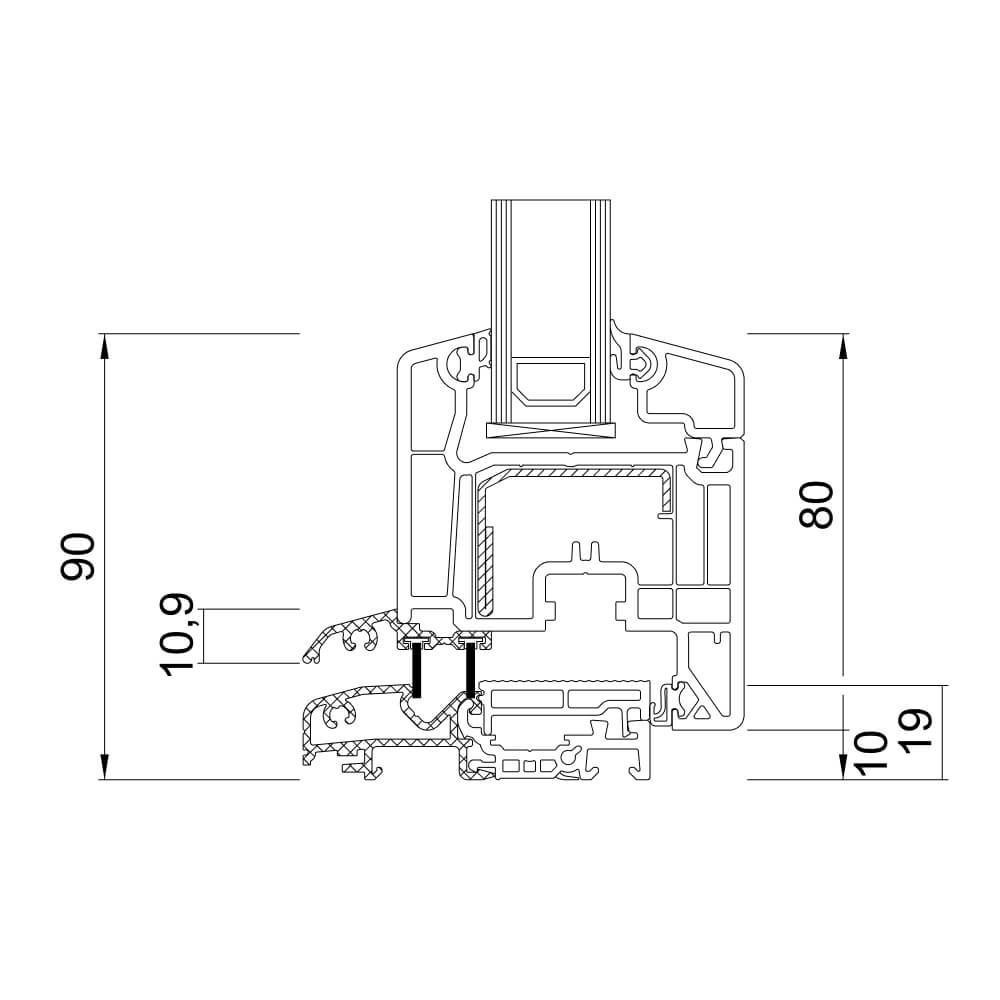 70 AD Balkontür Schwelle 90 mm 70 AD Balkontür Schwelle 90 mm