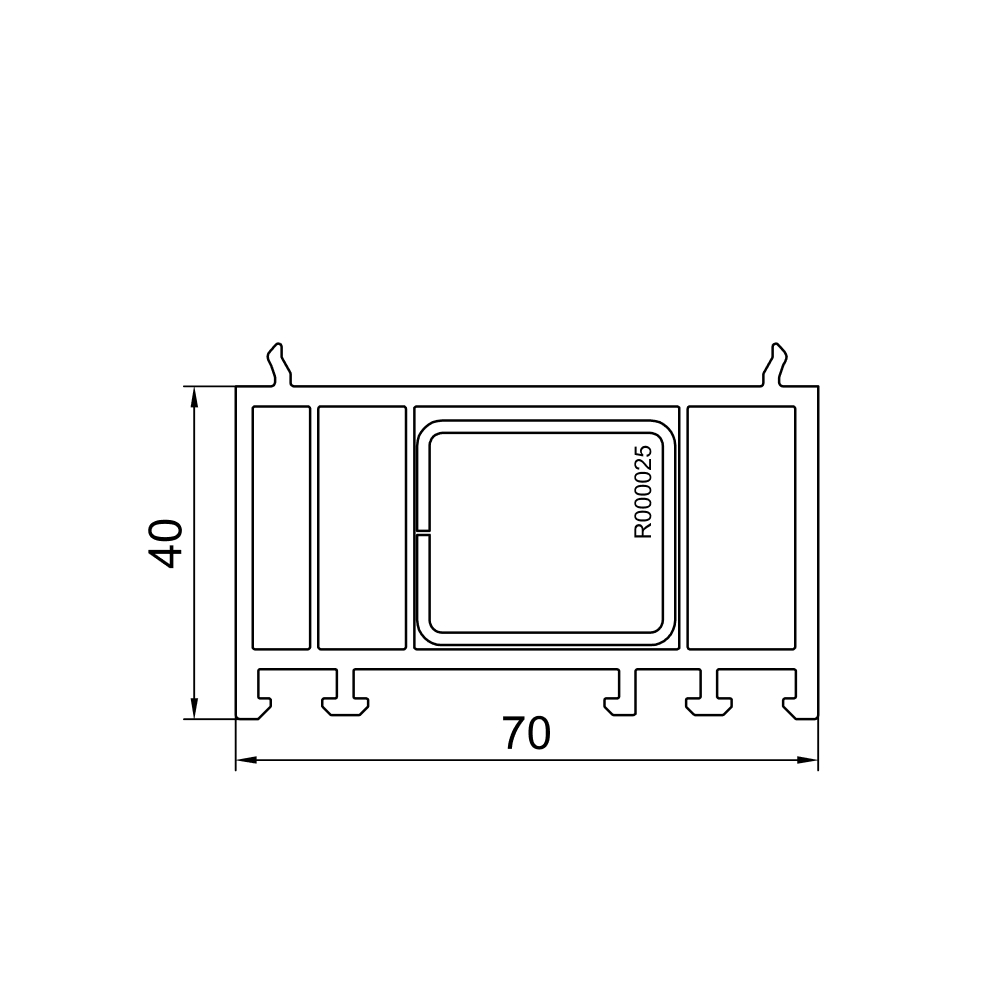 WinDowSys 70 Rahmenverbreiterung 40 mm WinDowSys 70 Rahmenverbreiterung 40 mm
