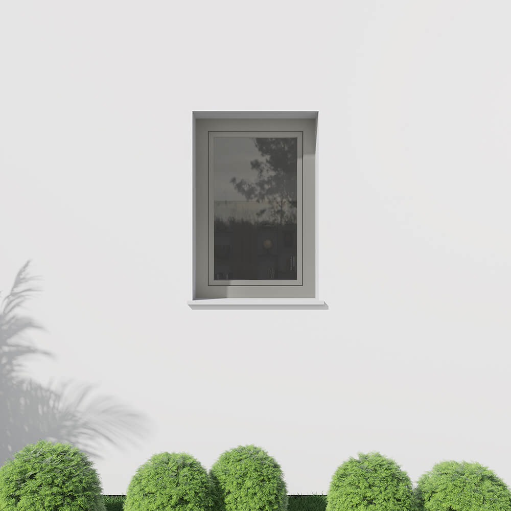 Fenster in Graualuminium
