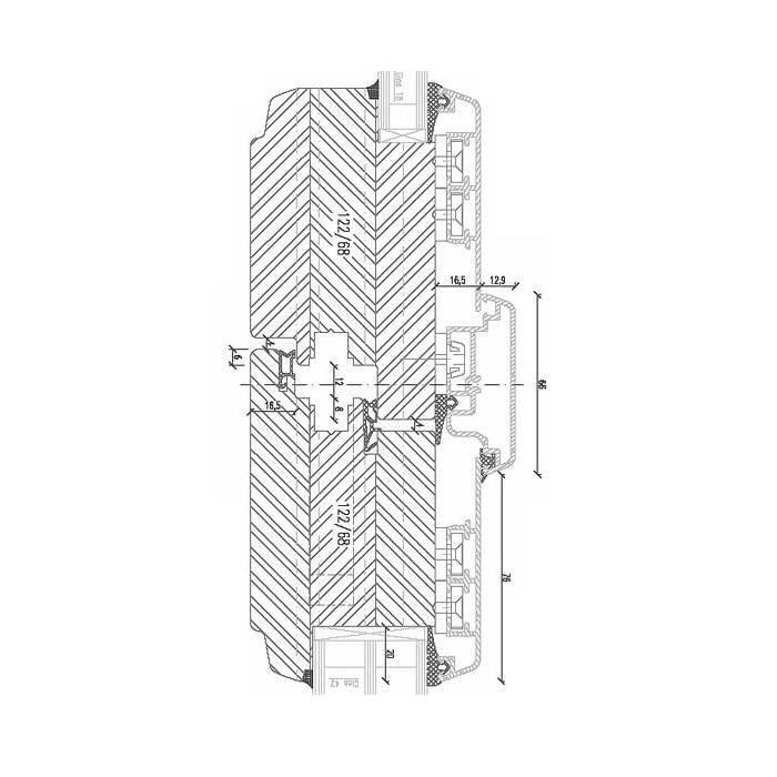 Holz-Aluminium Balkontüre zweiflüglig mit Türgetriebe
