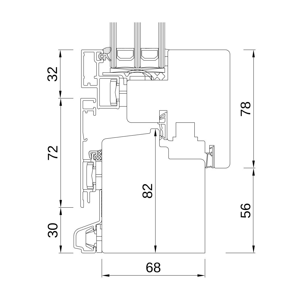 IDEALU Classicline IV 68 - Profilschnitt