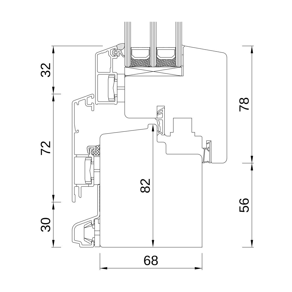 Idealu Classicline IV 68 - Profilschnitt