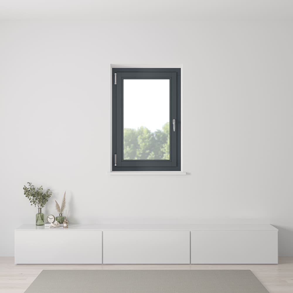 Dreh-Kipp-Holzfenster in RAL 7016 - Einbausituation Innenansicht