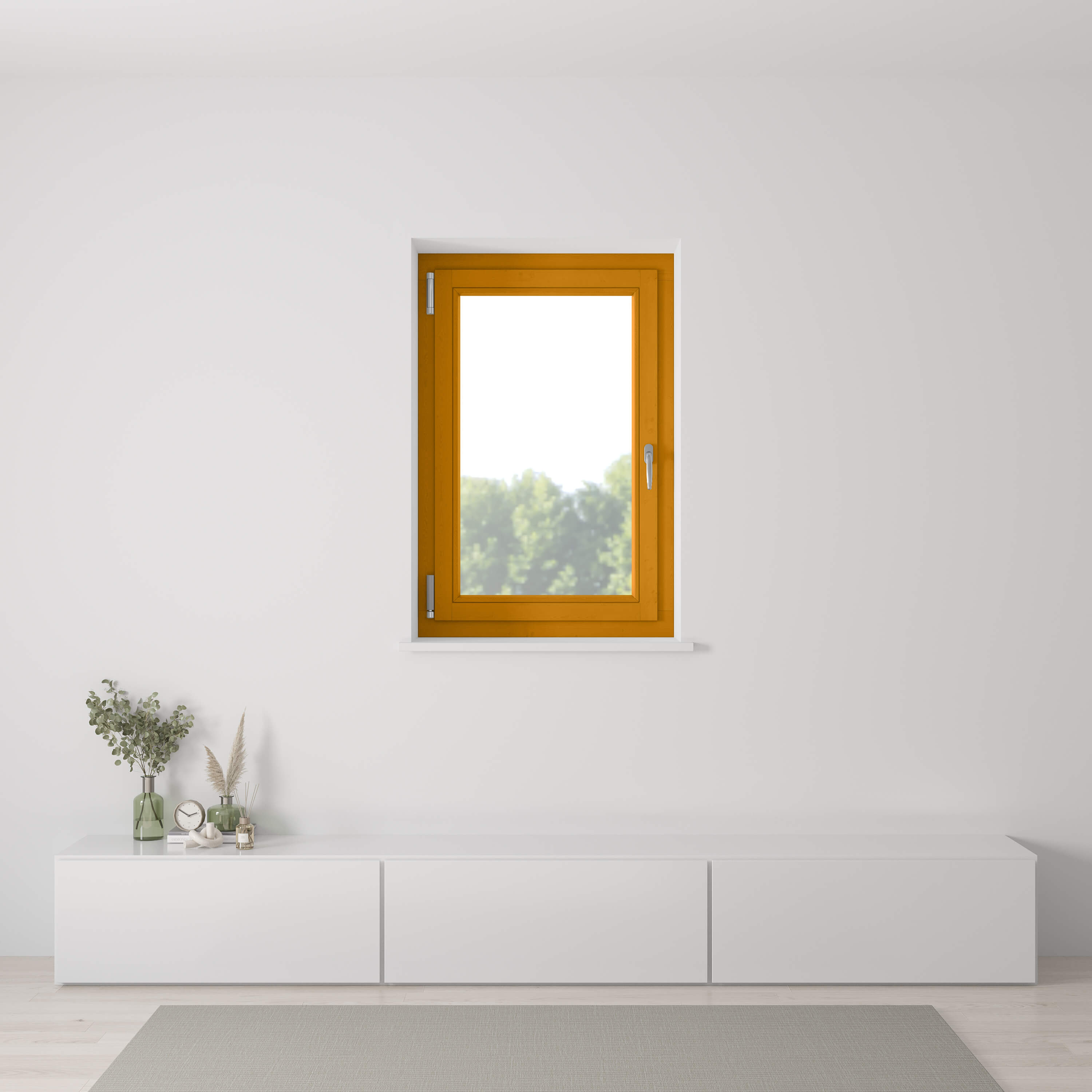Holz-Alu Fenster innen Kiefer hell