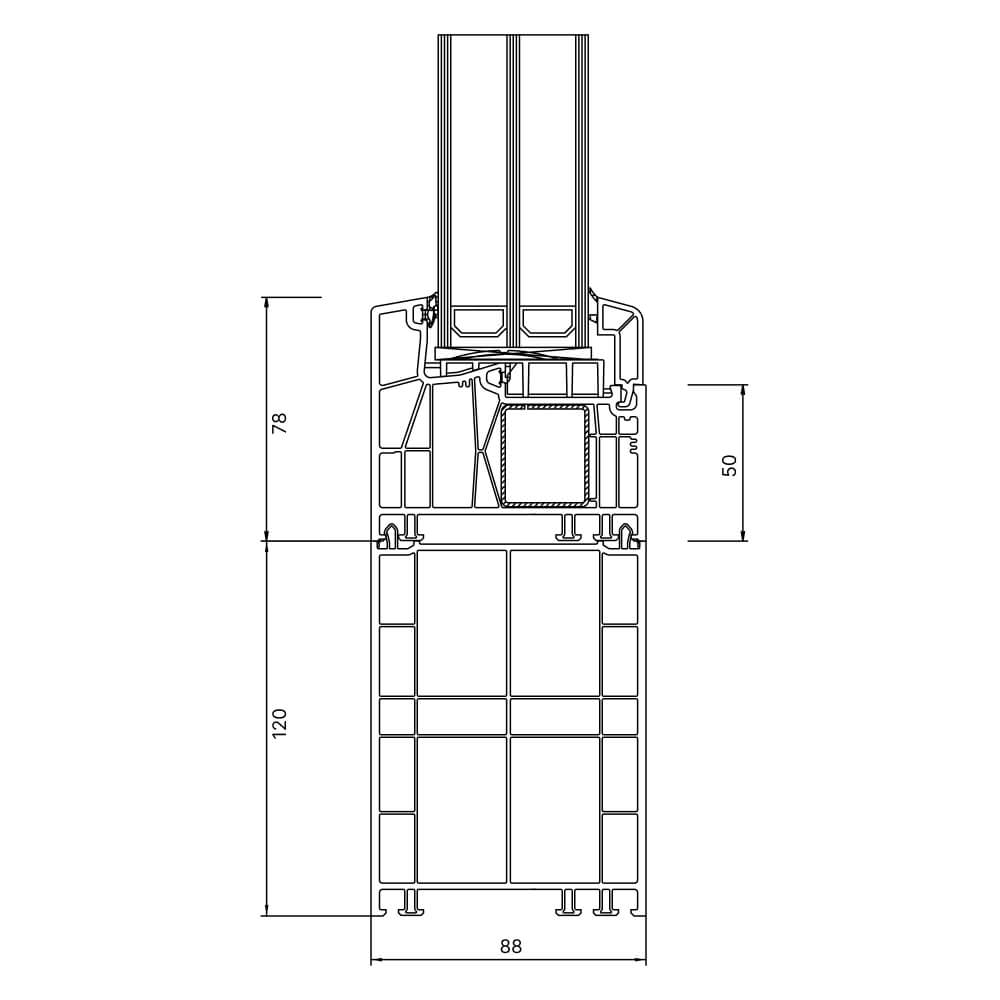 Kömmerling 88 MD Rahmenverbreiterung 120 mm